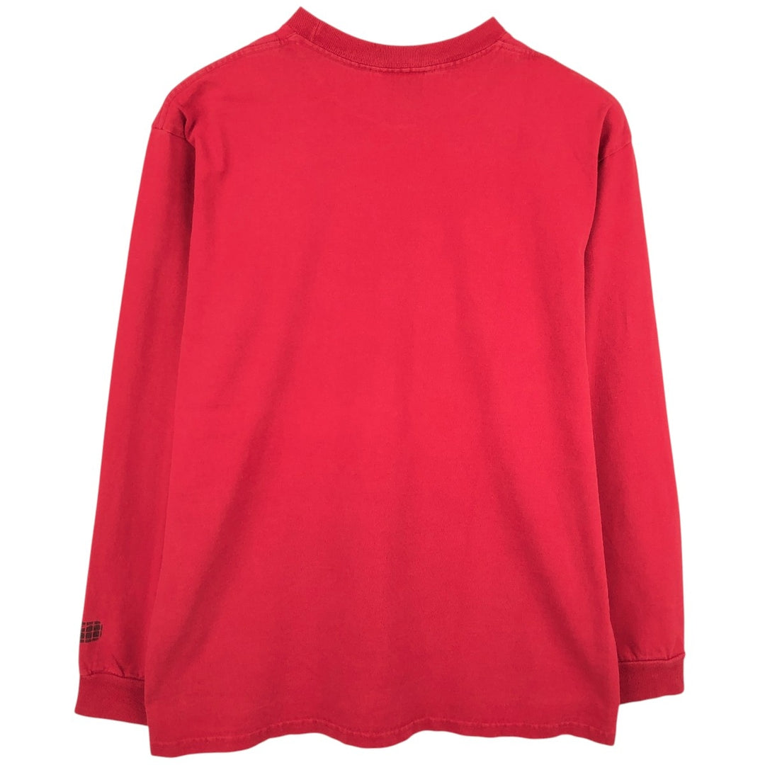 90s-00'S Nike Long-Sleeve T-Shirt, Made in USA, Men's Size M (approx.) cotton red type Vintage Second Hand