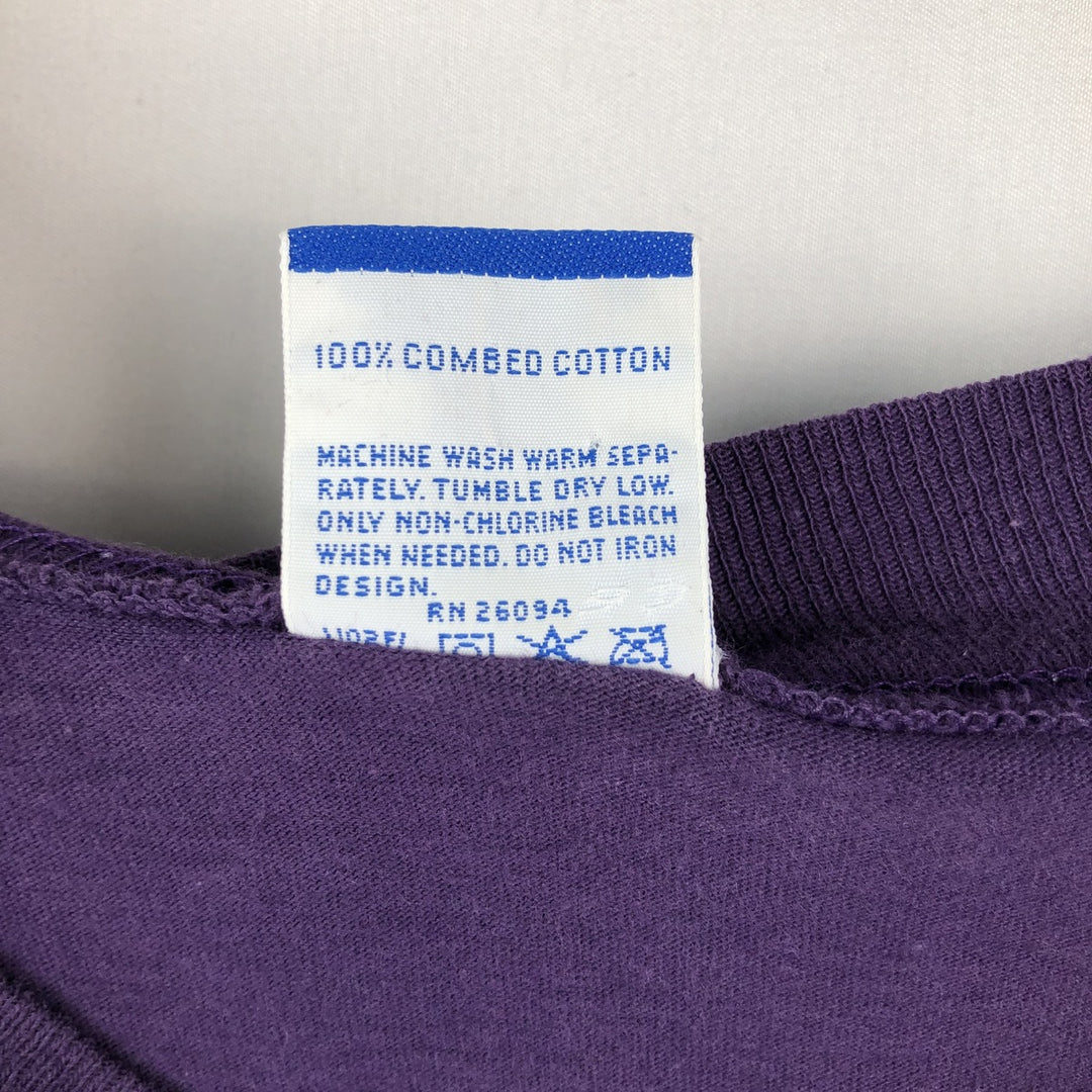 90'S Vintage Champion Long Sleeve T-Shirt, Made in USA, Men's Size L cotton purple type Vintage Second Hand