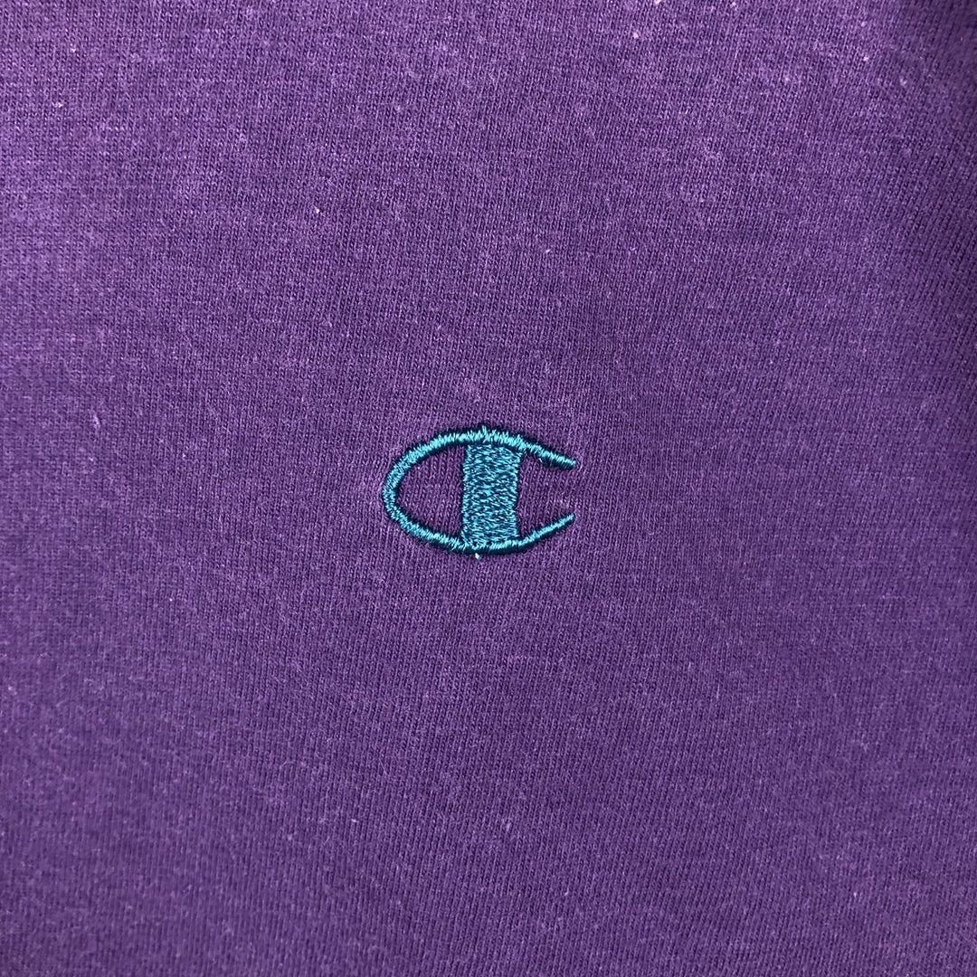 90'S Vintage Champion Long Sleeve T-Shirt, Made in USA, Men's Size L cotton purple type Vintage Second Hand