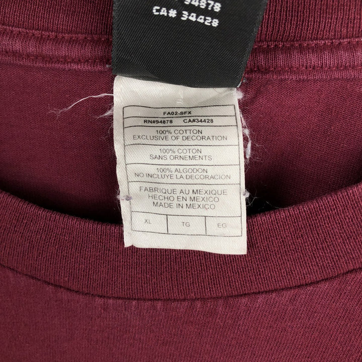 2000'S Nike Team College Center Logo Long-Sleeve T-Shirt (Men's XL equivalent) cotton wine-red Vintage Second Hand