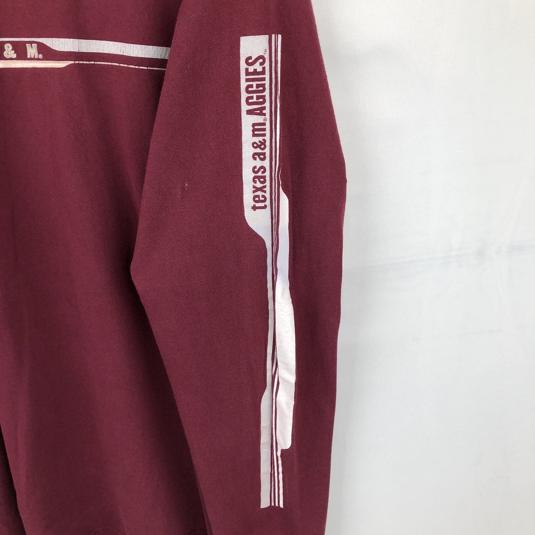 2000'S Nike Team College Center Logo Long-Sleeve T-Shirt (Men's XL equivalent) cotton wine-red Vintage Second Hand