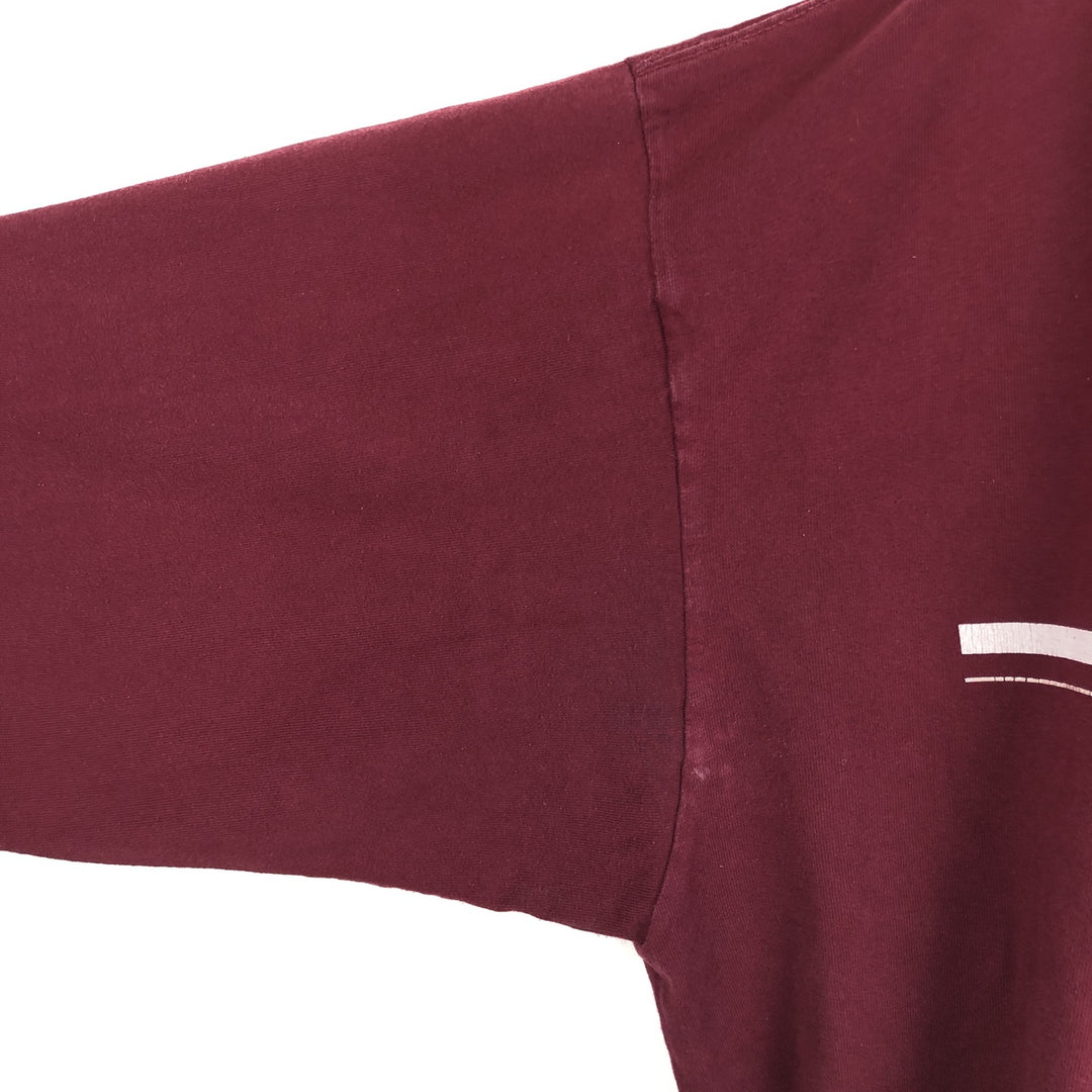 2000'S Nike Team College Center Logo Long-Sleeve T-Shirt (Men's XL equivalent) cotton wine-red Vintage Second Hand