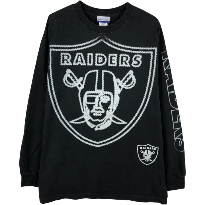 Reebok NFL LAS VEGAS RAIDERS Long Sleeve T-Shirt, Men's Size L cotton black type Vintage Second Hand