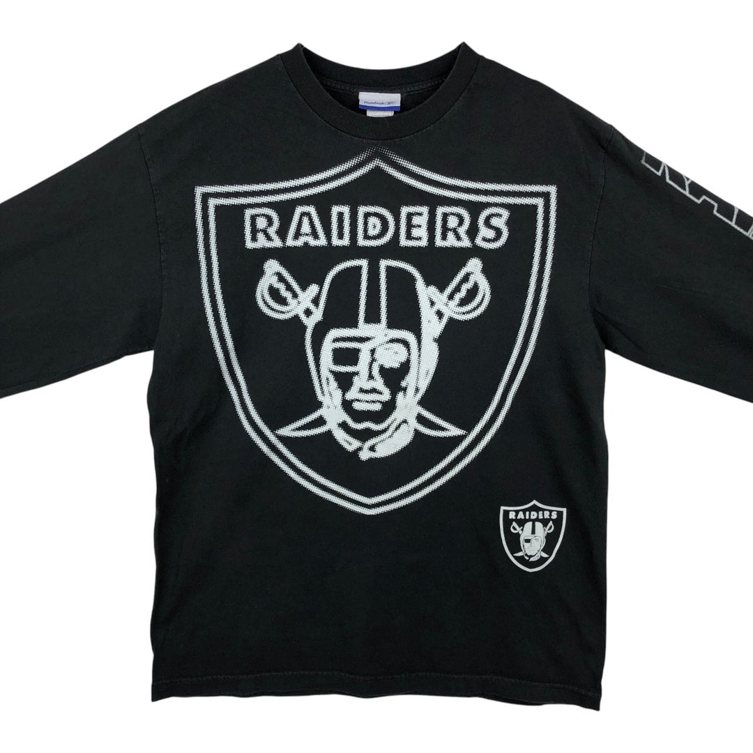 Reebok NFL LAS VEGAS RAIDERS Long Sleeve T-Shirt, Men's Size L cotton black type Vintage Second Hand