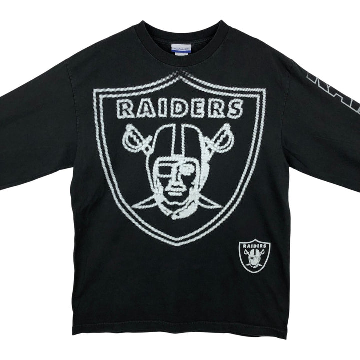Reebok NFL LAS VEGAS RAIDERS Long Sleeve T-Shirt, Men's Size L cotton black type Vintage Second Hand