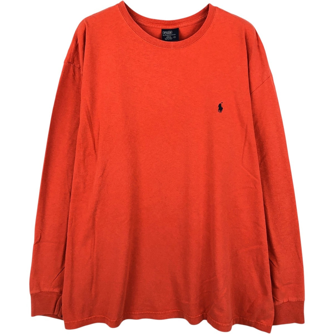 Ralph Lauren POLO by Ralph Lauren long-sleeved T-shirt, men's size XL cotton orange type Vintage Second Hand