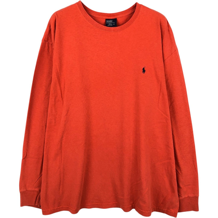 Ralph Lauren POLO by Ralph Lauren long-sleeved T-shirt, men's size XL cotton orange type Vintage Second Hand