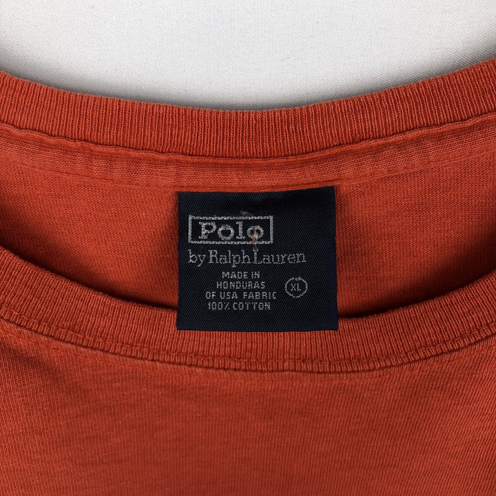Ralph Lauren POLO by Ralph Lauren long-sleeved T-shirt, men's size XL cotton orange type Vintage Second Hand