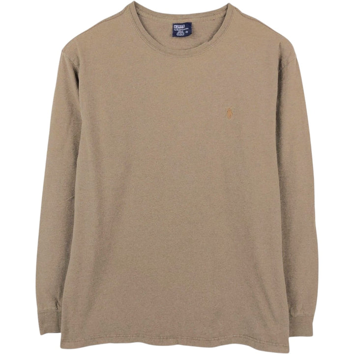 Ralph Lauren POLO by Ralph Lauren long-sleeved T-shirt, men's size M cotton Khaki type brown Vintage Second Hand