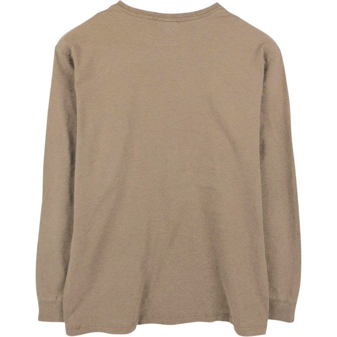 Ralph Lauren POLO by Ralph Lauren long-sleeved T-shirt, men's size M cotton Khaki type brown Vintage Second Hand