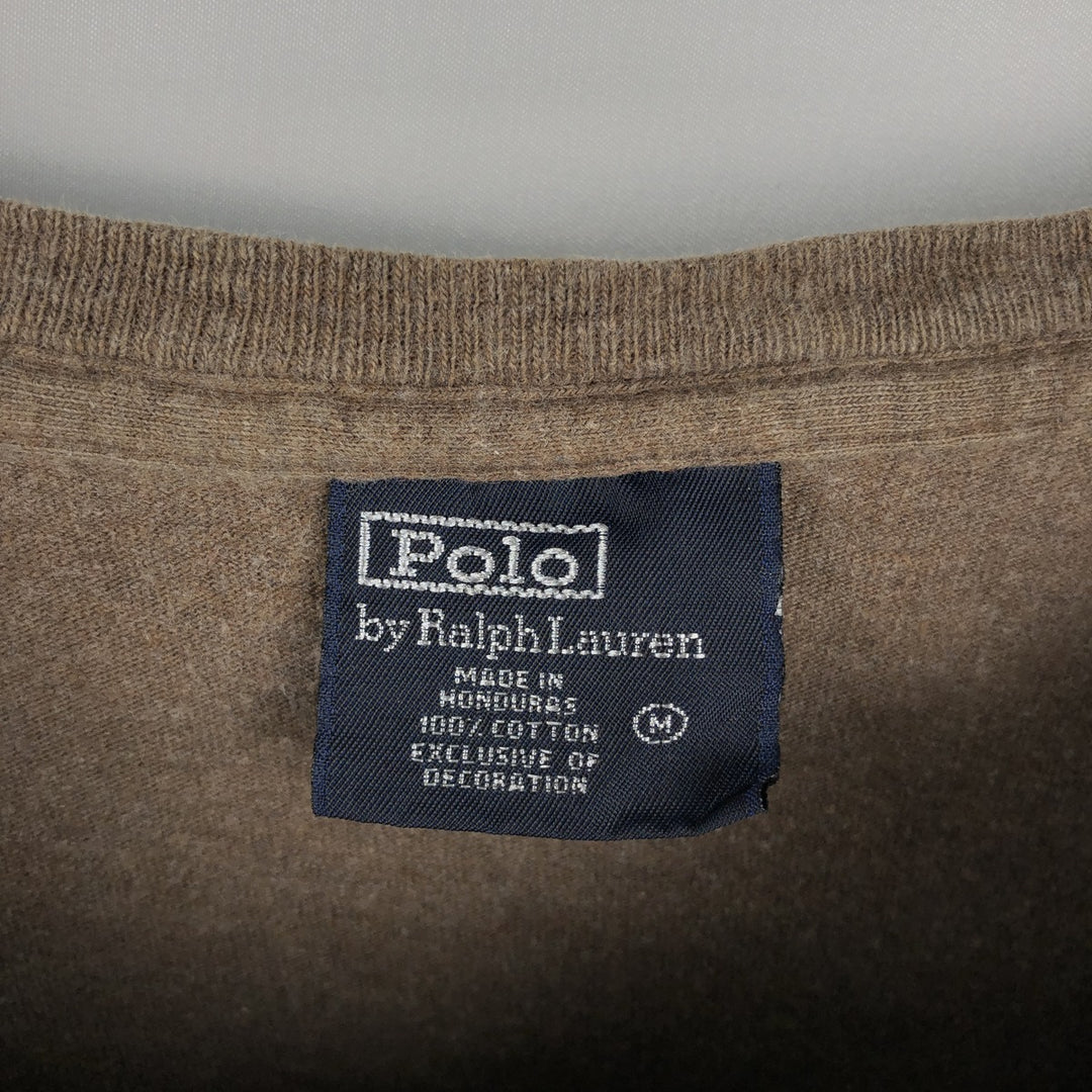 Ralph Lauren POLO by Ralph Lauren long-sleeved T-shirt, men's size M cotton Khaki type brown Vintage Second Hand