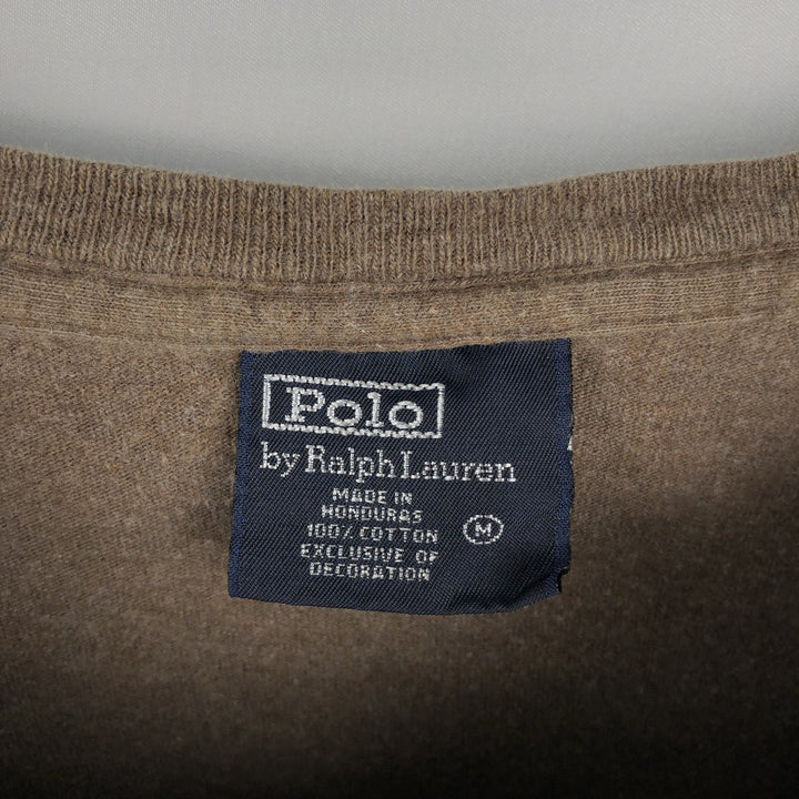 Ralph Lauren POLO by Ralph Lauren long-sleeved T-shirt, men's size M cotton Khaki type brown Vintage Second Hand