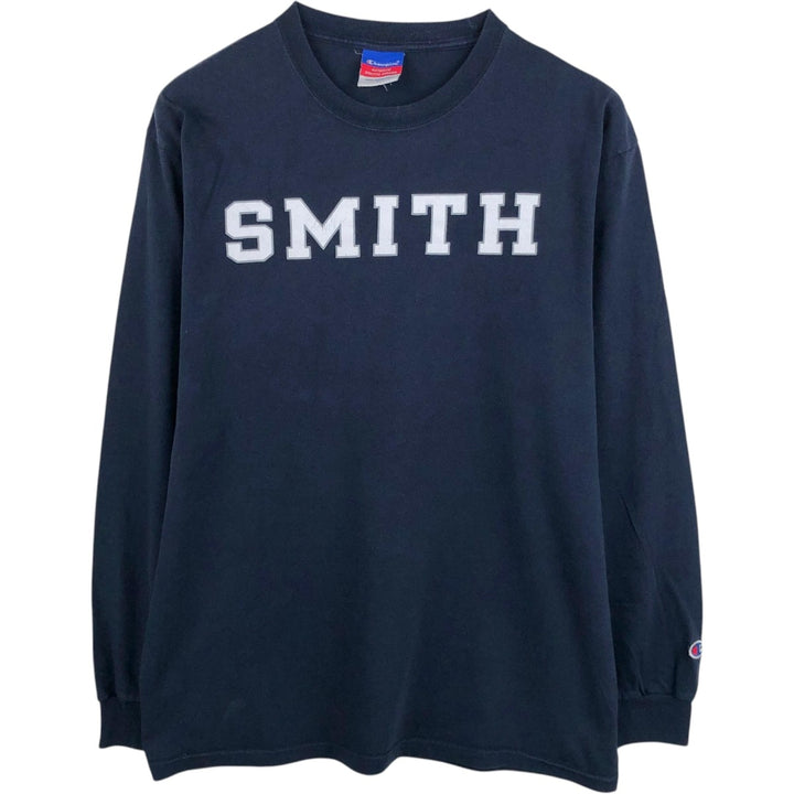 Champion Authentic Athletic Apparel College Long-Sleeve T-Shirt (Men's Size L) - 2000s unclear navy blue type Vintage Second Hand