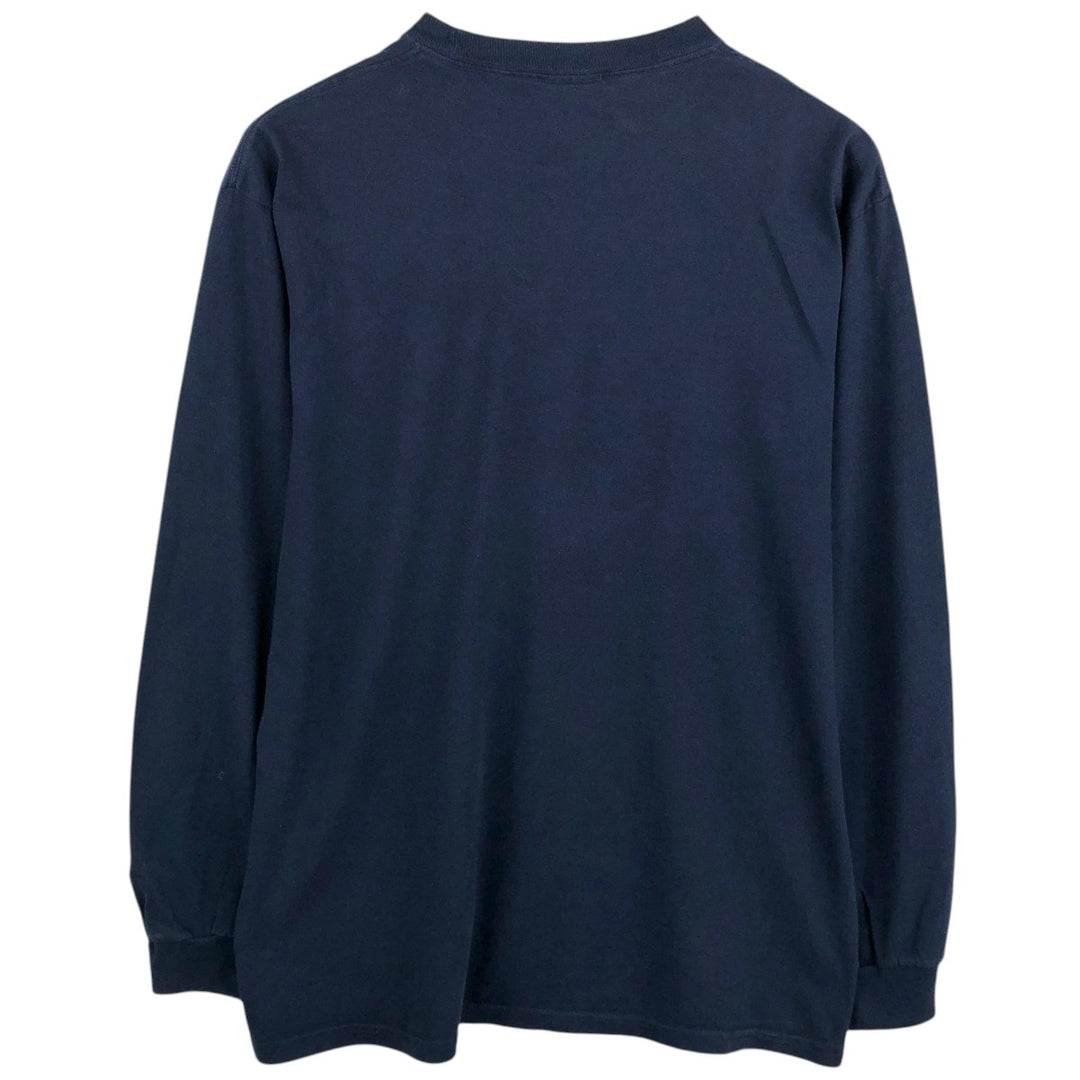 Champion Authentic Athletic Apparel College Long-Sleeve T-Shirt (Men's Size L) - 2000s unclear navy blue type Vintage Second Hand