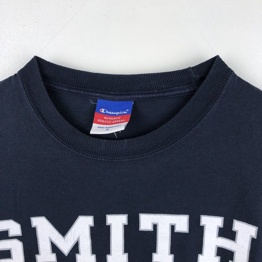 Champion Authentic Athletic Apparel College Long-Sleeve T-Shirt (Men's Size L) - 2000s unclear navy blue type Vintage Second Hand