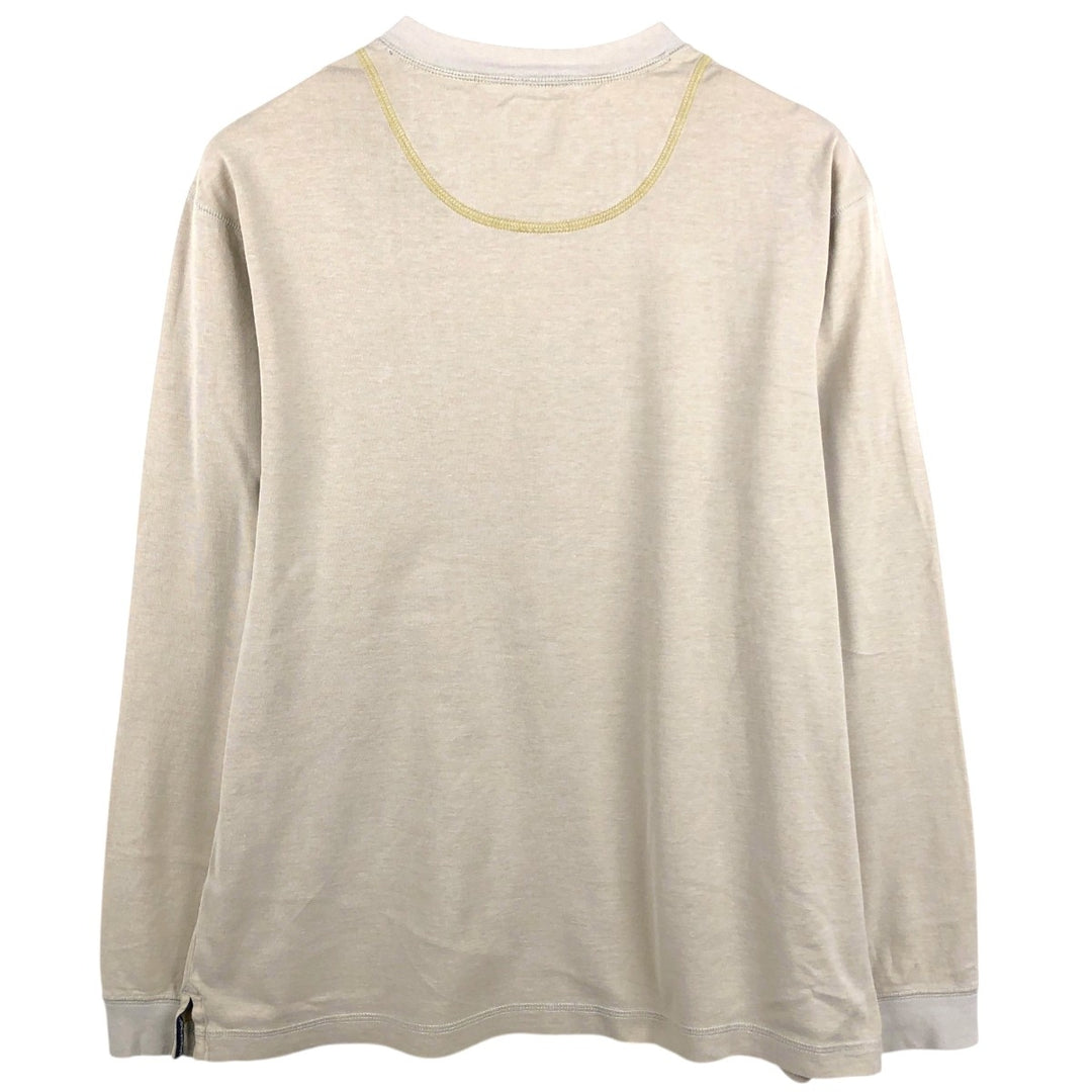 90s-00'S Timberland Henley Neck Long-Sleeve T-Shirt, Men's Size L (Equivalent), Vintage cotton Beige type Vintage Second Hand
