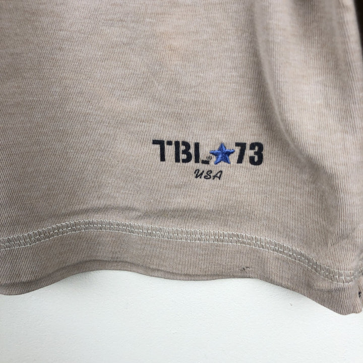90s-00'S Timberland Henley Neck Long-Sleeve T-Shirt, Men's Size L (Equivalent), Vintage cotton Beige type Vintage Second Hand