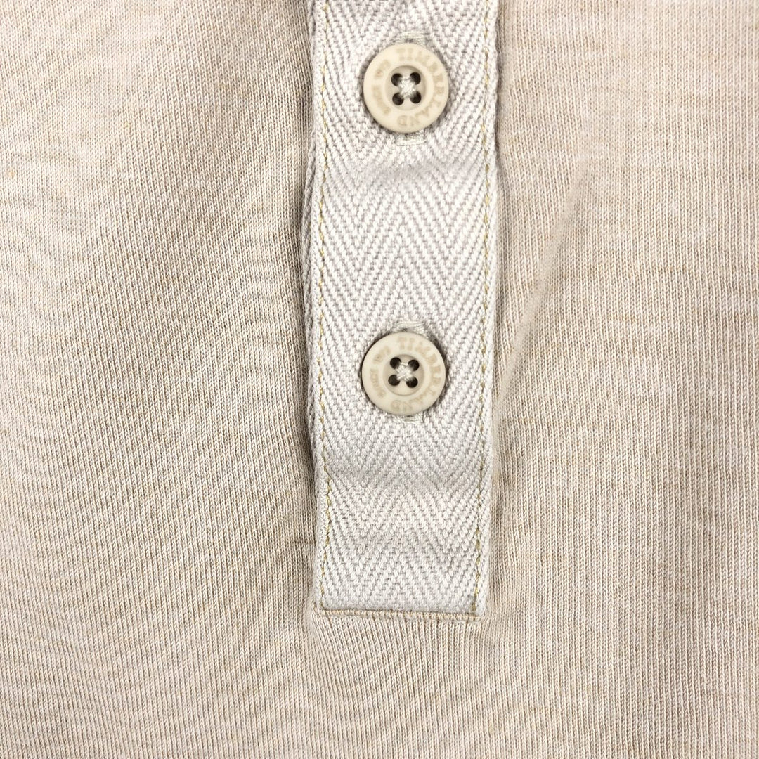 90s-00'S Timberland Henley Neck Long-Sleeve T-Shirt, Men's Size L (Equivalent), Vintage cotton Beige type Vintage Second Hand