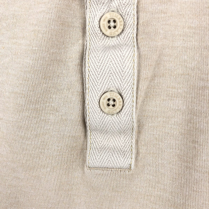 90s-00'S Timberland Henley Neck Long-Sleeve T-Shirt, Men's Size L (Equivalent), Vintage cotton Beige type Vintage Second Hand