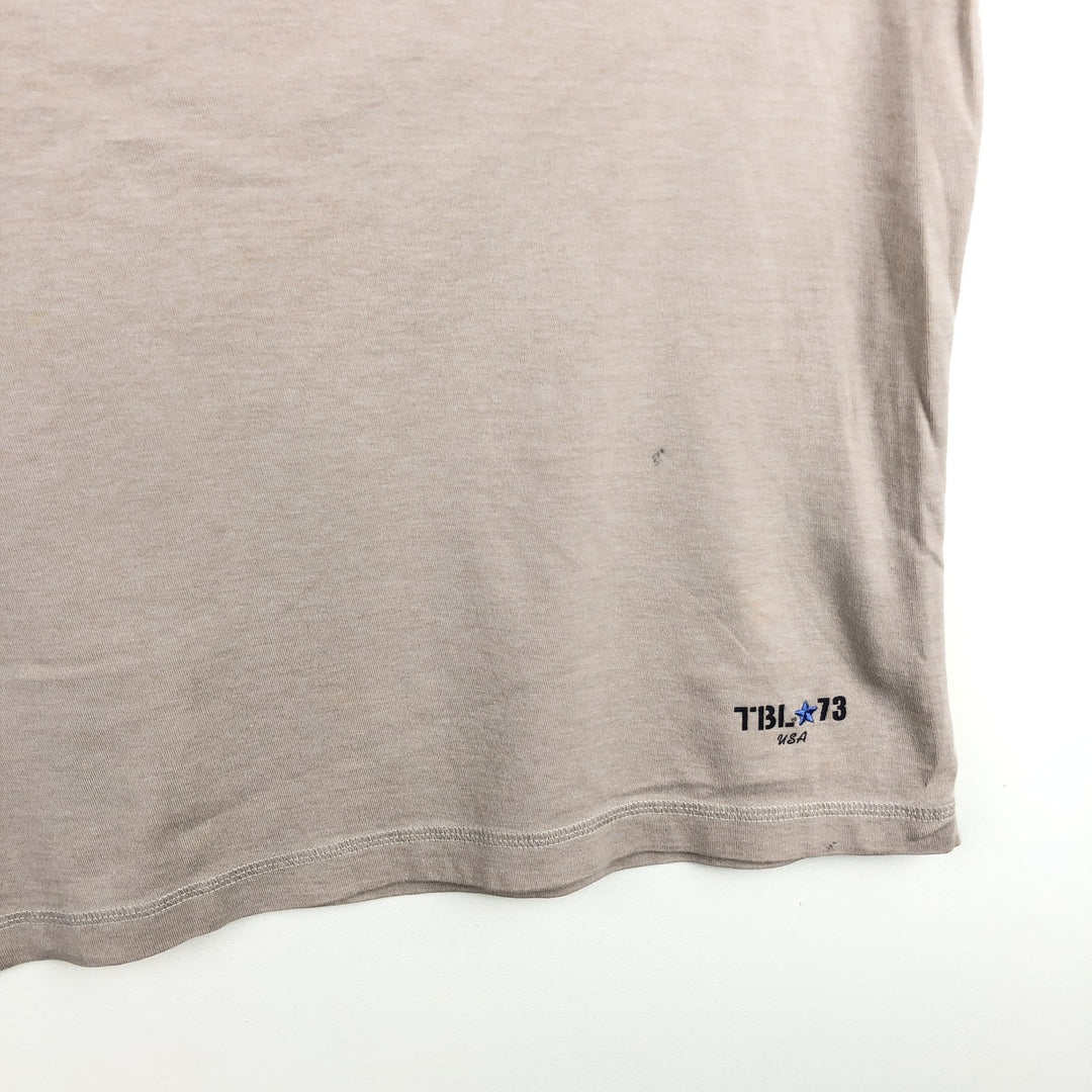 90s-00'S Timberland Henley Neck Long-Sleeve T-Shirt, Men's Size L (Equivalent), Vintage cotton Beige type Vintage Second Hand