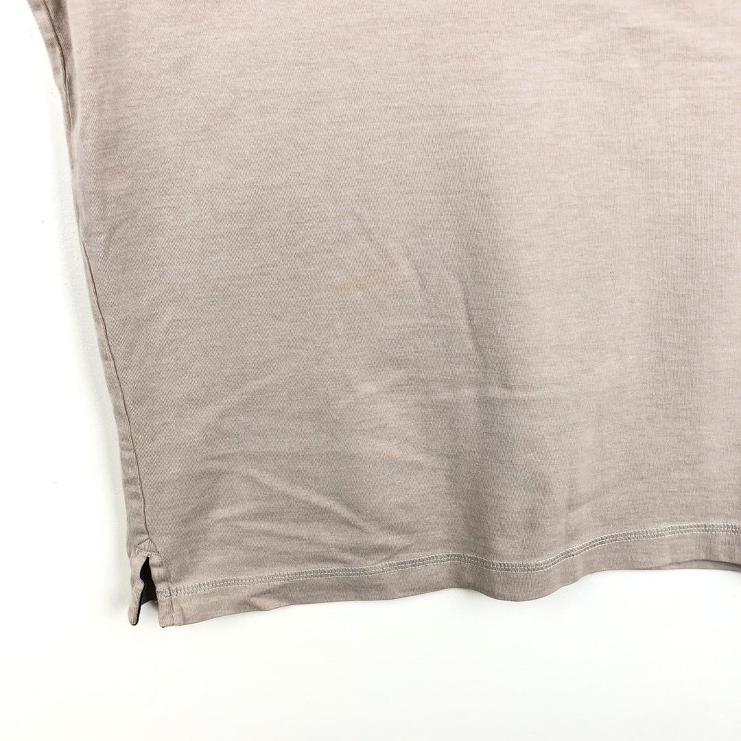 90s-00'S Timberland Henley Neck Long-Sleeve T-Shirt, Men's Size L (Equivalent), Vintage cotton Beige type Vintage Second Hand