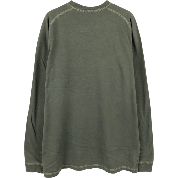Eddie Bauer long-sleeved T-shirt, men's size L cotton Khaki type Vintage Second Hand