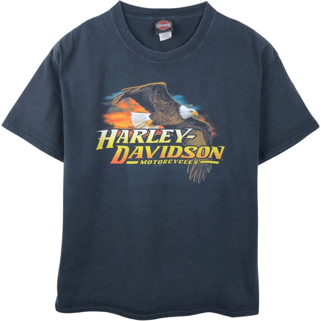 Harley-Davidson Eagle Pattern Motorcycle Bike T-shirt Men's XL cotton black type Vintage Second Hand
