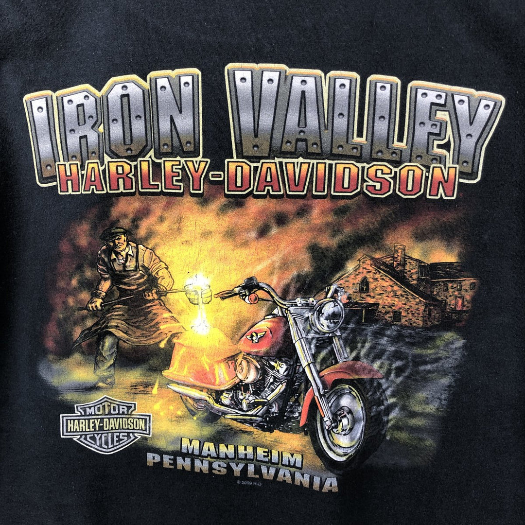 Harley-Davidson Eagle Pattern Motorcycle Bike T-shirt Men's XL cotton black type Vintage Second Hand