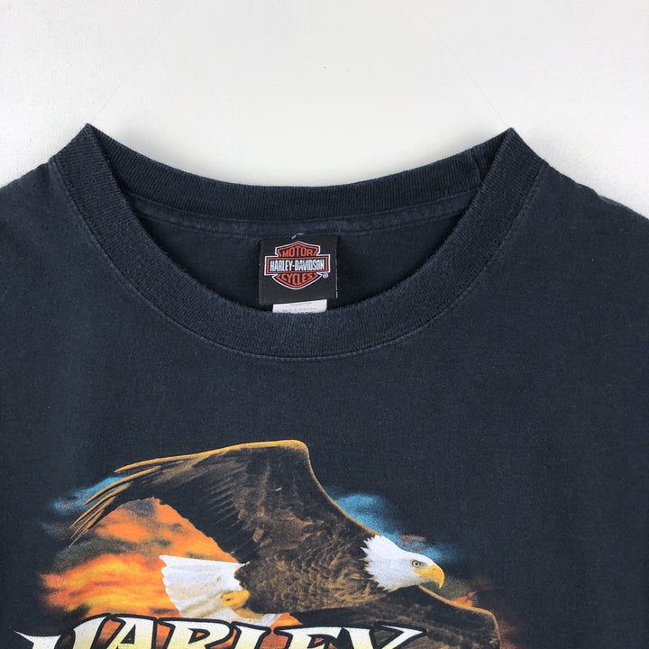 Harley-Davidson Eagle Pattern Motorcycle Bike T-shirt Men's XL cotton black type Vintage Second Hand