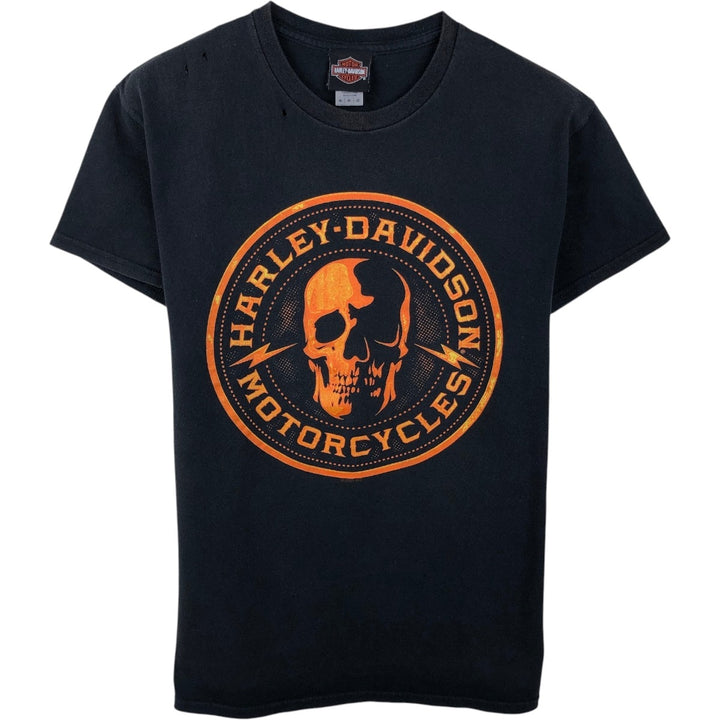 Harley-Davidson Skull Pattern Motorcycle Bike T-shirt Men's M size cotton black type Vintage Second Hand