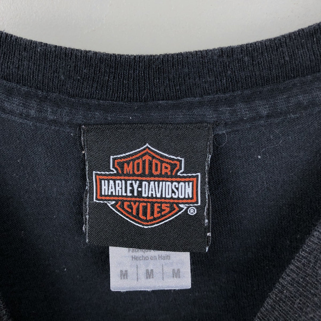 Harley-Davidson Skull Pattern Motorcycle Bike T-shirt Men's M size cotton black type Vintage Second Hand