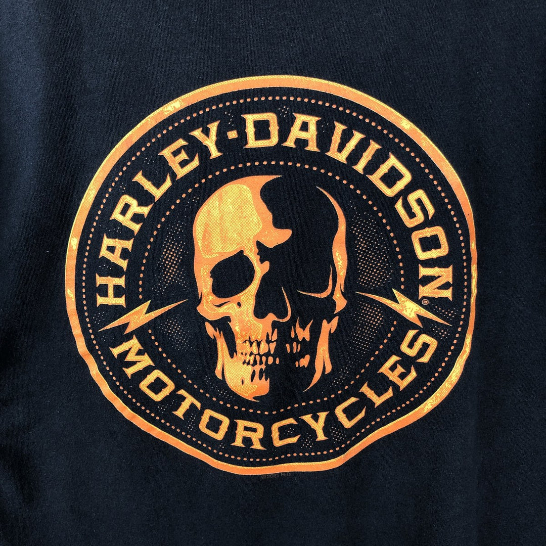 Harley-Davidson Skull Pattern Motorcycle Bike T-shirt Men's M size cotton black type Vintage Second Hand