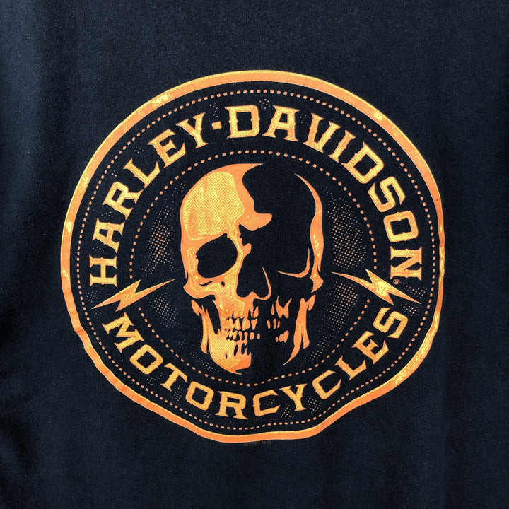 Harley-Davidson Skull Pattern Motorcycle Bike T-shirt Men's M size cotton black type Vintage Second Hand