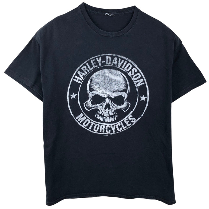 Harley-Davidson Skull Pattern Motorcycle Bike T-shirt Men's XL unclear black type Vintage Second Hand