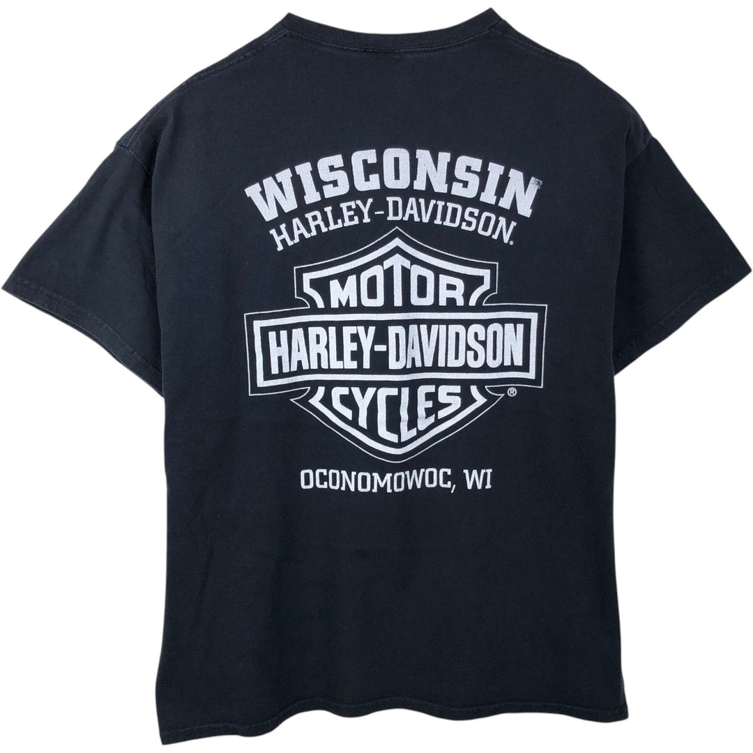 Harley-Davidson Skull Pattern Motorcycle Bike T-shirt Men's XL unclear black type Vintage Second Hand
