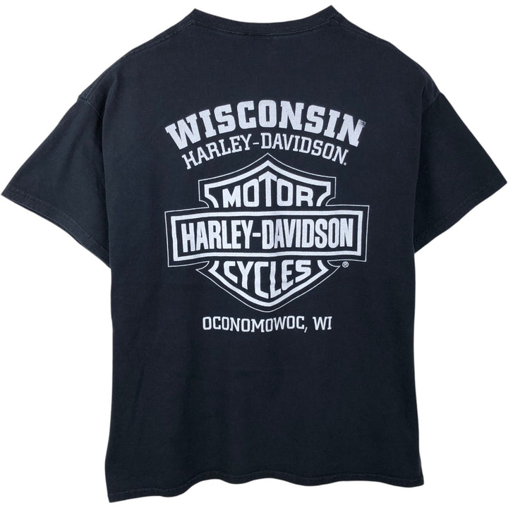 Harley-Davidson Skull Pattern Motorcycle Bike T-shirt Men's XL unclear black type Vintage Second Hand