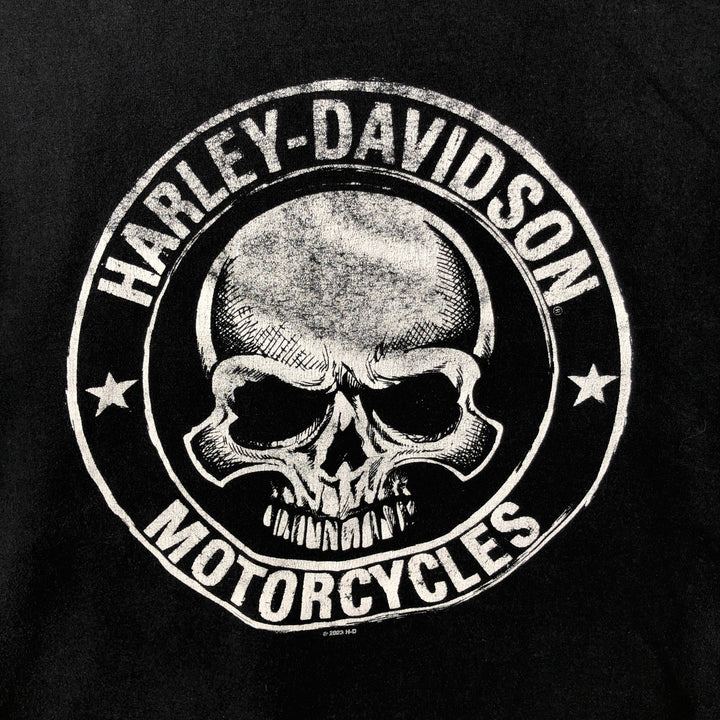 Harley-Davidson Skull Pattern Motorcycle Bike T-shirt Men's XL unclear black type Vintage Second Hand