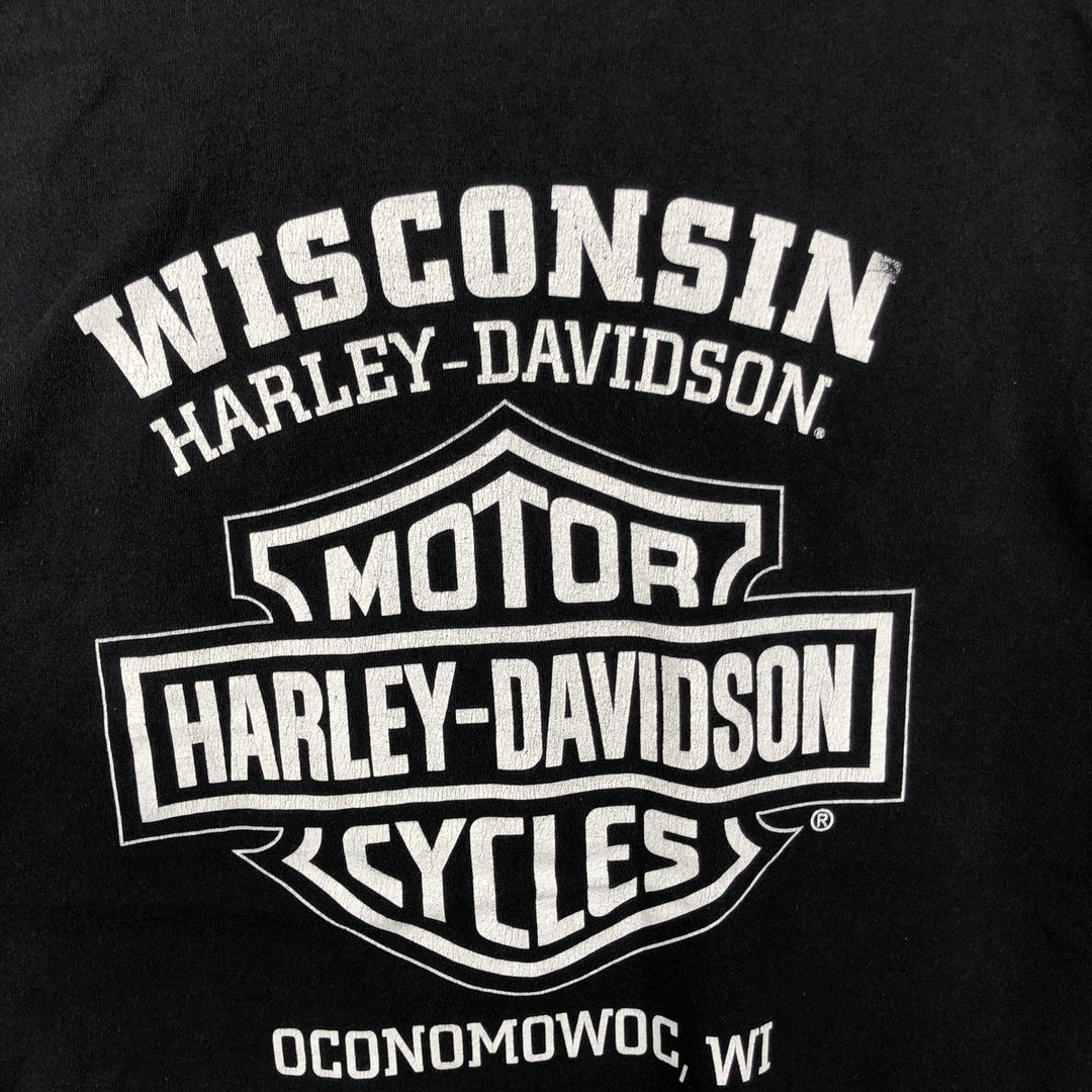 Harley-Davidson Skull Pattern Motorcycle Bike T-shirt Men's XL unclear black type Vintage Second Hand