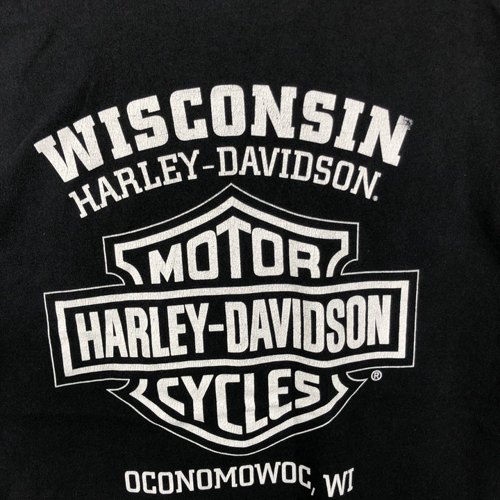 Harley-Davidson Skull Pattern Motorcycle Bike T-shirt Men's XL unclear black type Vintage Second Hand