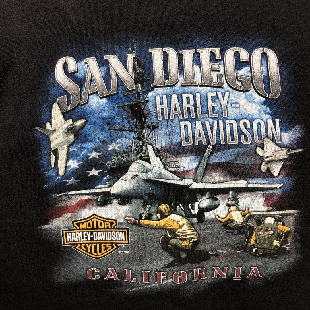 Harley-Davidson Motorcycle Bike T-shirt, Men's XL size unclear black type Vintage Second Hand