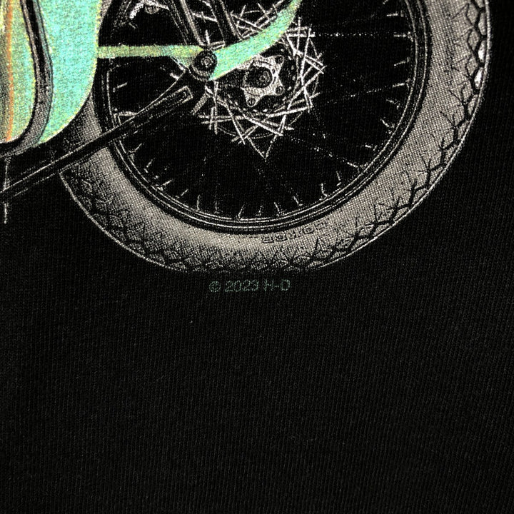 Harley-Davidson Eagle Pattern Motorcycle Bike T-shirt Men's S size unclear black type Vintage Second Hand