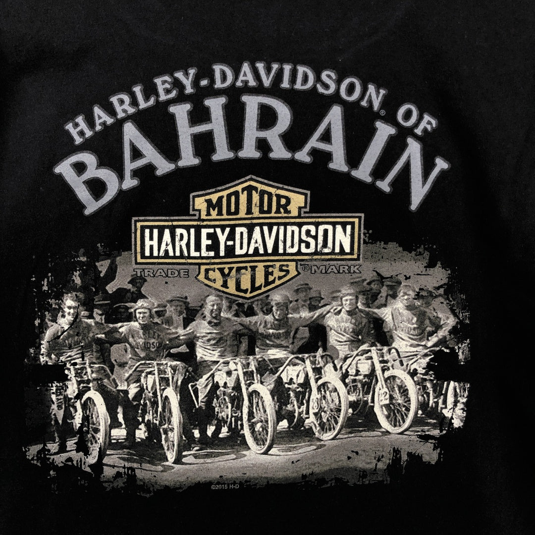 Harley-Davidson Pin-up Girl Motorcycle Bike T-shirt Made in USA Men's L size cotton black type Vintage Second Hand