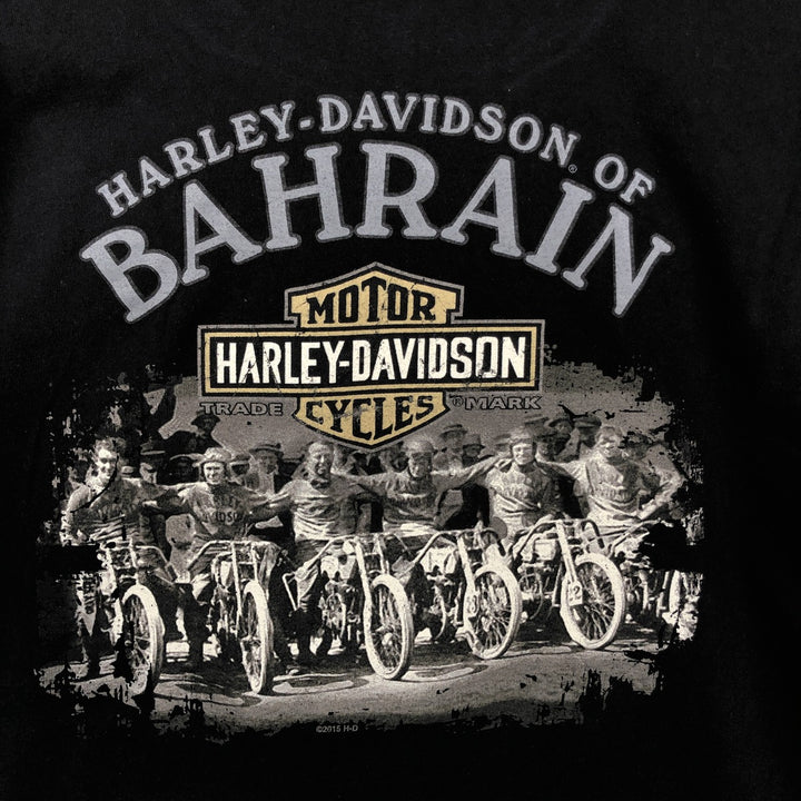 Harley-Davidson Pin-up Girl Motorcycle Bike T-shirt Made in USA Men's L size cotton black type Vintage Second Hand