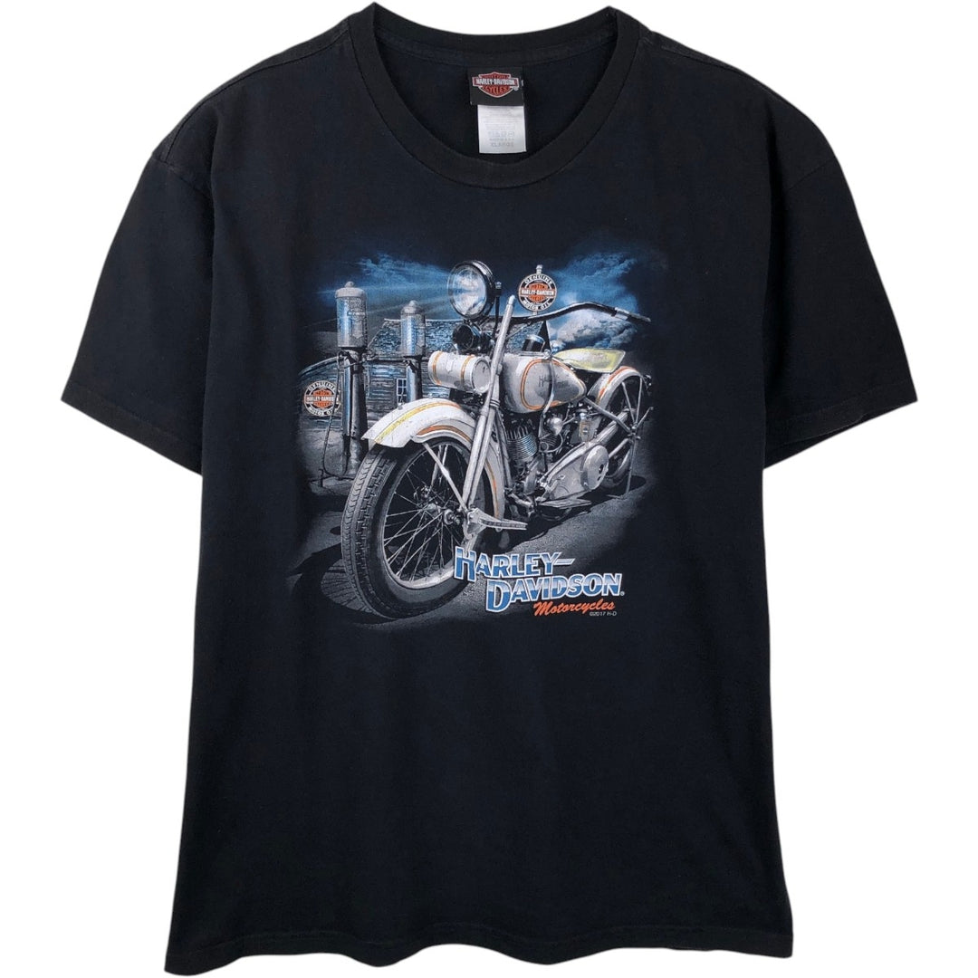 Harley-Davidson Motorcycle Bike T-shirt Made in USA Men's XL cotton black type Vintage Second Hand