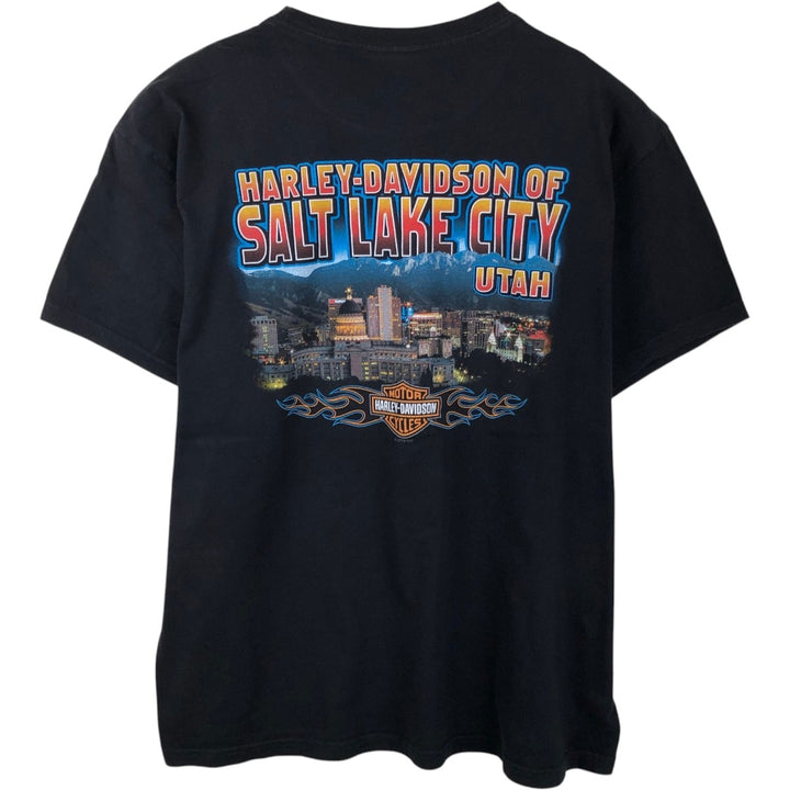 Harley-Davidson Motorcycle Bike T-shirt Made in USA Men's XL cotton black type Vintage Second Hand