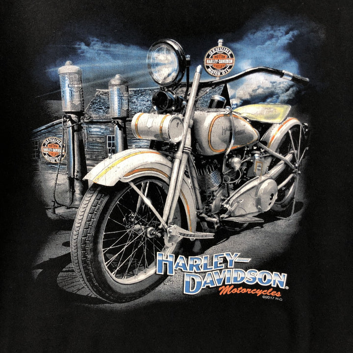 Harley-Davidson Motorcycle Bike T-shirt Made in USA Men's XL cotton black type Vintage Second Hand