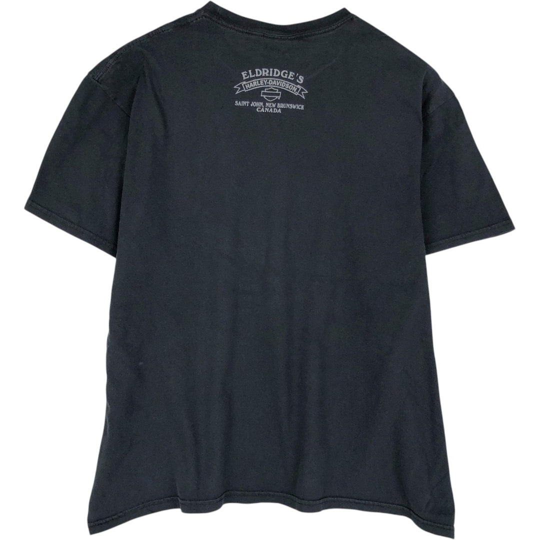 Harley-Davidson Skull Pattern with Wings, Motorcycle T-Shirt, Men's, Size XL cotton black type Vintage Second Hand