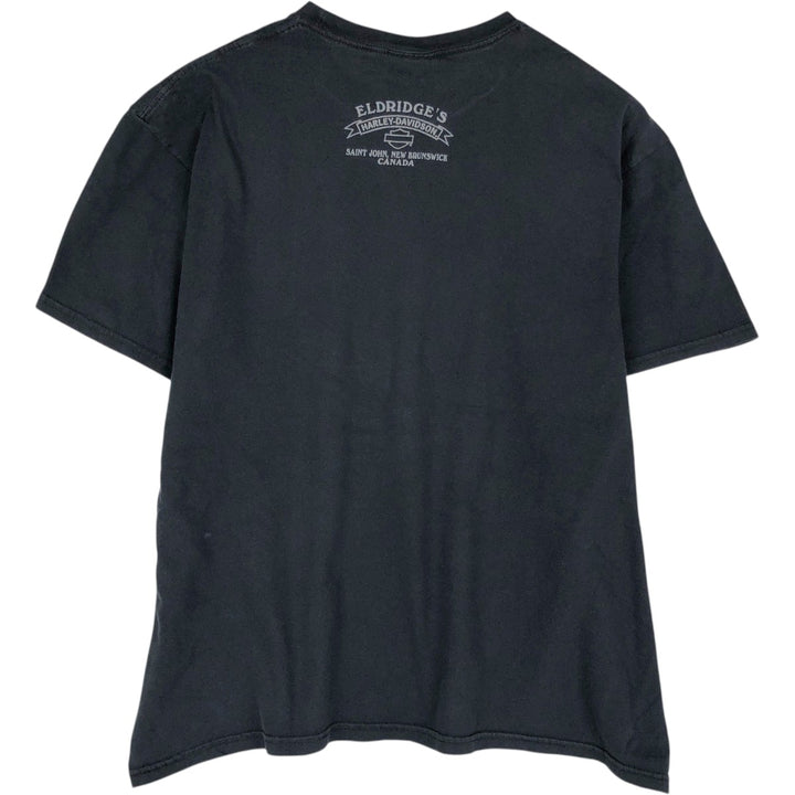 Harley-Davidson Skull Pattern with Wings, Motorcycle T-Shirt, Men's, Size XL cotton black type Vintage Second Hand