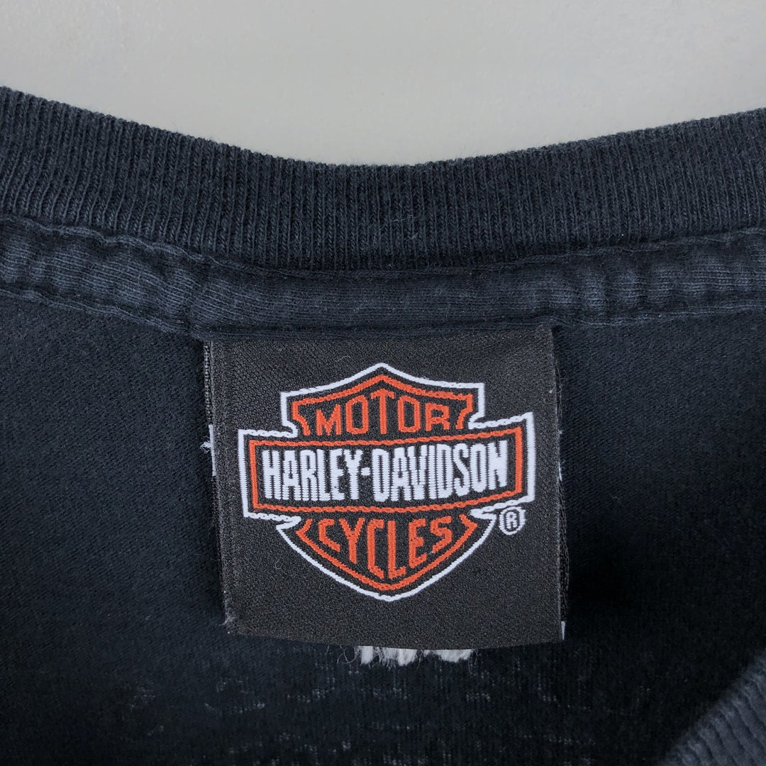 Harley-Davidson Skull Pattern with Wings, Motorcycle T-Shirt, Men's, Size XL cotton black type Vintage Second Hand