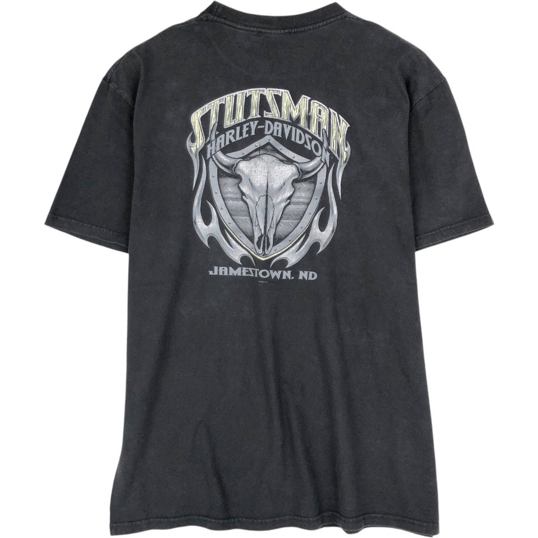 2000'S Harley-Davidson Large Print Motorcycle T-Shirt, Men's Size XL (approx.) cotton black type Vintage Second Hand